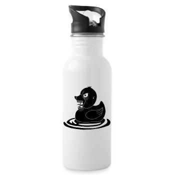 Canard démoniaque noir - Gourde avec paille intégrée - blanc - Droite