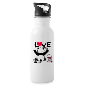 Panda Loveur - Love Painter - Water bottle with straw - white - Right
