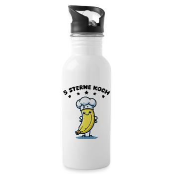 banane comic koch sterne - Trinkflasche mit integriertem Trinkhalm - Weiß - Rechts