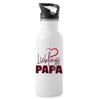 Lieblingspapa - Trinkflasche mit integriertem Trinkhalm - Weiß - Rechts