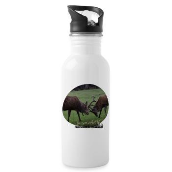 Rotwild-Liebe - Trinkflasche mit integriertem Trinkhalm - Weiß - Rechts