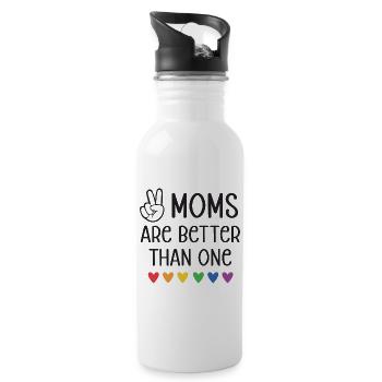 Mois de la fierté LGBTQ - Deux mamans valent mieux qu’une - Gourde avec paille intégrée - blanc - Droite