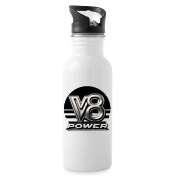 V8 Power - Water bottle with straw - white - Right