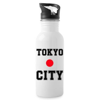 Tokyo City, Japan - Water bottle with straw - white - Right