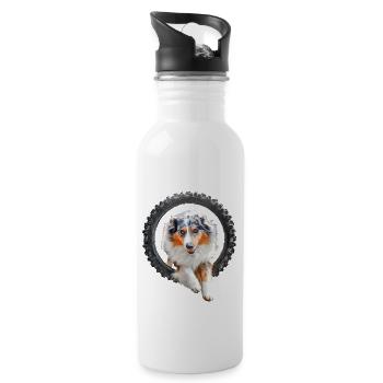 berger australien agility - Gourde avec paille intégrée - blanc - Droite
