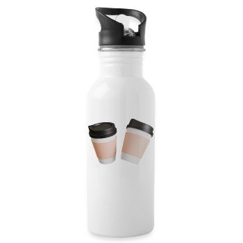 Kaffee - Trinkflasche mit integriertem Trinkhalm - Weiß - Rechts