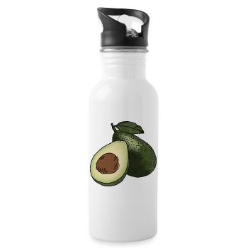 Avocat - Gourde avec paille intégrée - blanc - Droite