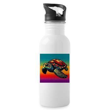 turtle - Water bottle with straw - white - Right