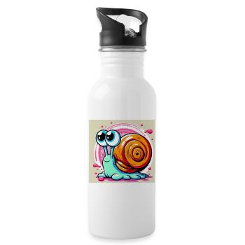 Snail - Water bottle with straw - white - Right
