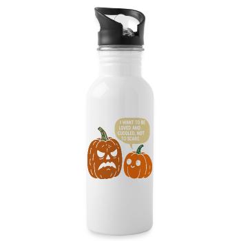 Kuscheliges Halloween Kürbis Duo - Trinkflasche mit integriertem Trinkhalm - Weiß - Rechts