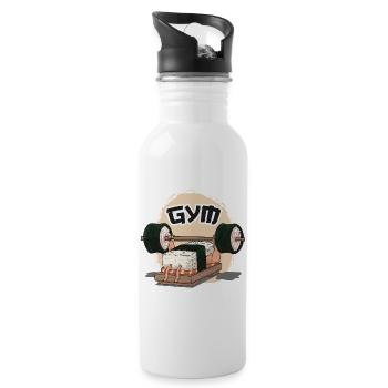 Sushi Humor in the Gym - Water bottle with straw - white - Right