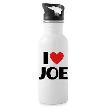 I love Joe Red Heart Love Fan Gift - Water bottle with straw - white - Right