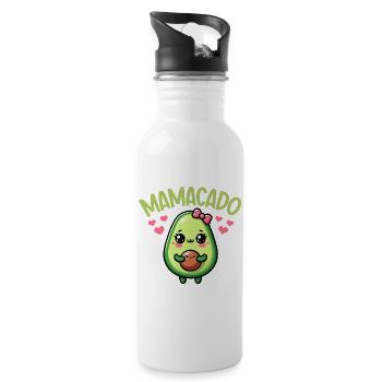 Mamacado Avocado Lover Mother's Day - Water bottle with straw - white - Right
