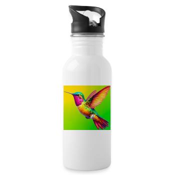 colibri - Gourde avec paille intégrée - blanc - Droite