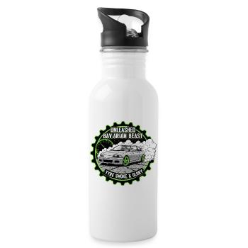 Unleashed Bavarian Beast - Trinkflasche mit integriertem Trinkhalm - Weiß - Rechts