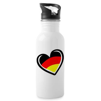 Herz Germany - Trinkflasche mit integriertem Trinkhalm - Weiß - Rechts