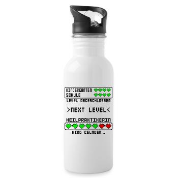 Aspiring naturopath in training Start - Water bottle with straw - white - Right
