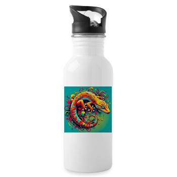 Gecko - Water bottle with straw - white - Right