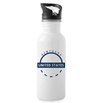 Kentucky USA emblem - Water bottle with straw - white - Right