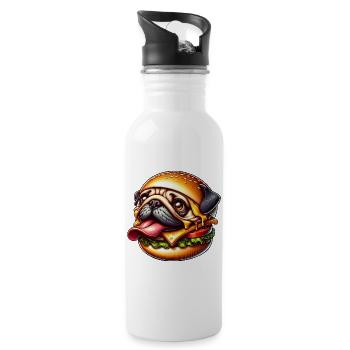mignon carlin halloween cheeseburger dessin animé monstre - Gourde avec paille intégrée - blanc - Droite