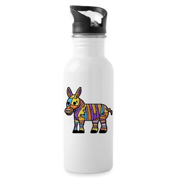 Donkey Halloween Zombie - Water bottle with straw - white - Right