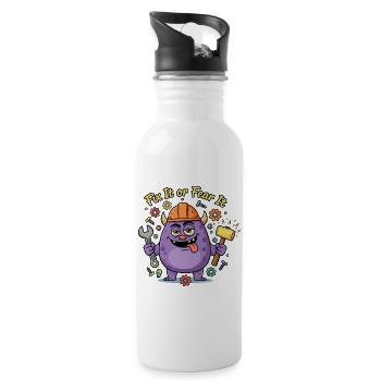 Fix It or Fear It Build Monster - Water bottle with straw - white - Right
