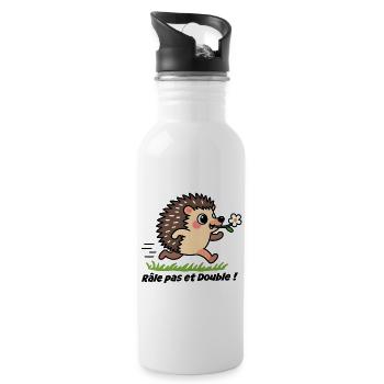 Caravan sticker, van Rattle and double! - Water bottle with straw - white - Right