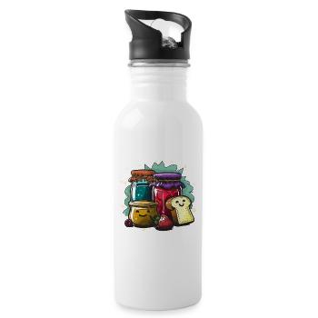 Colourful jam splendour - Water bottle with straw - white - Right