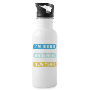 Gender Reveal New Year's Eve New Year New Year - Water bottle with straw - white - Right