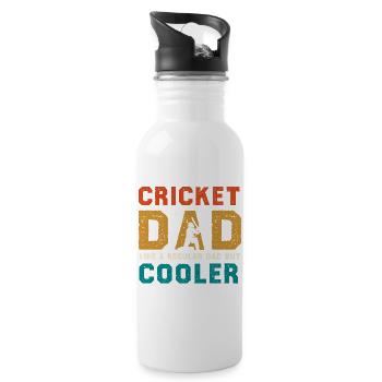 Cricket Dad Cooler - Water bottle with straw - white - Right