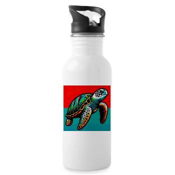 turtle - Water bottle with straw - white - Right