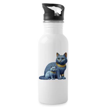 ROYAL KITTEN – Tiere - Trinkflasche mit integriertem Trinkhalm - Weiß - Rechts