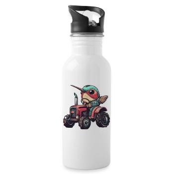 Hummingbird Bird Tractor Farmer - Gourde avec paille intégrée - blanc - Droite