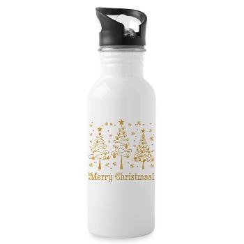 Christmas Tree Merry Christmas Tree Festive - Water bottle with straw - white - Right