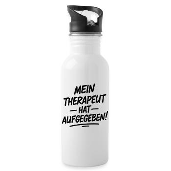 My therapist gave up - Water bottle with straw - white - Right