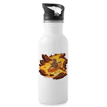 Lava bear in canoe full of cookies - Water bottle with straw - white - Right