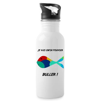 FISH. MEMORY. SARDINE. APRIL FOOL. SEA - Water bottle with straw - white - Right