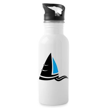 SeeLuft Segel Wappen Segelboot Logo Segelsport - Trinkflasche mit integriertem Trinkhalm - Weiß - Rechts