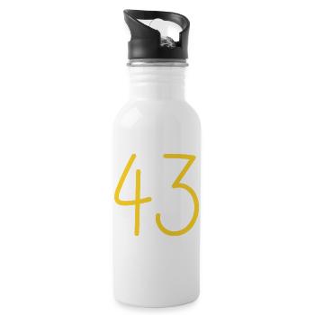 43 - Trinkflasche mit integriertem Trinkhalm - Weiß - Rechts