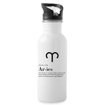 Aries - Zodiac sign - Trinkflasche mit integriertem Trinkhalm - Weiß - Rechts