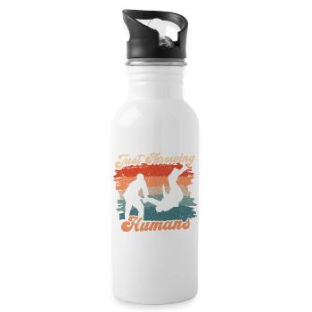 Judo Martial Arts Just Throwing Humans - Water bottle with straw - white - Right