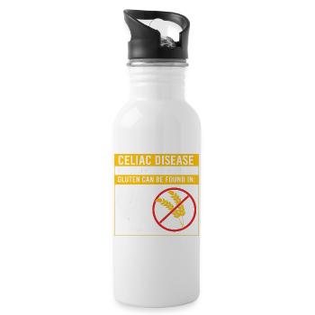 Celiac Disease Gluten Free - Water bottle with straw - white - Right
