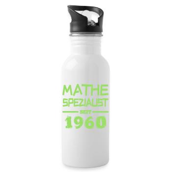 Mathe 1960 - Trinkflasche mit integriertem Trinkhalm - Weiß - Rechts