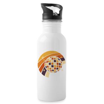 Disco Ball Retro Party Cadeau des années 80 - Gourde avec paille intégrée - blanc - Droite