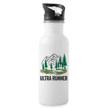 Ultra Runner - Water bottle with straw - white - Right