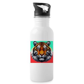 Tiger - Trinkflasche mit integriertem Trinkhalm - Weiß - Rechts