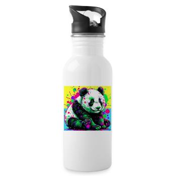 panda - Water bottle with straw - white - Right
