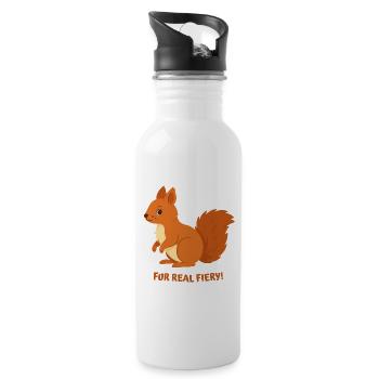 Fire Squirrel - Water bottle with straw - white - Right
