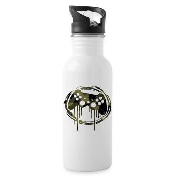 Camouflage Gamer Gaming - Gourde avec paille intégrée - blanc - Droite