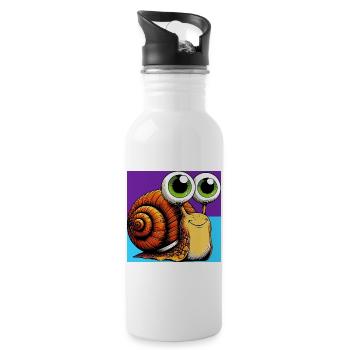 Snail - Water bottle with straw - white - Right